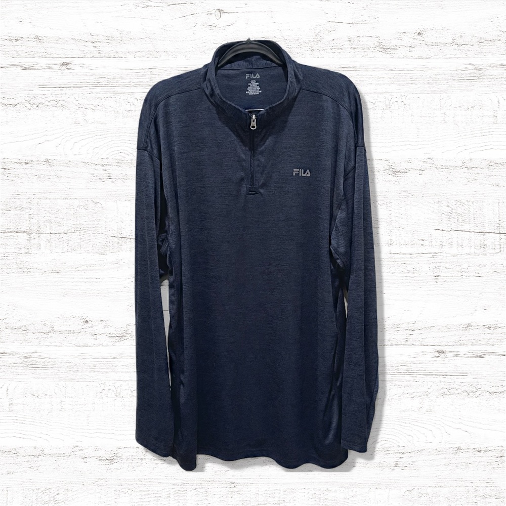 Fila Vintage 1/4 Zip Men’s Navy Blue Pullover Size XXLT
